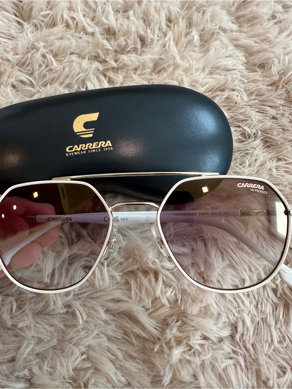 Carrera Women's Silver Frame Sunglasses with Brown Gradient Lenses